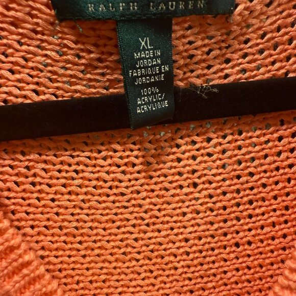 Lauren Ralph Lauren Coral Knit Sweater Vest_XL (Fits M)_rich coral /persimmon - Picture 4 of 9